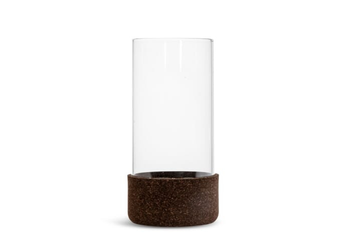 Lanterne promotionnelle verre et liège Sagaform Dante Marron foncé